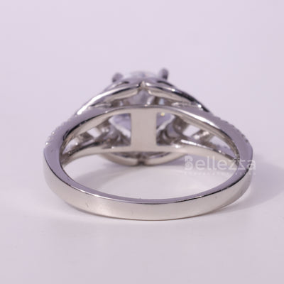 1.0CT Round Cut Cluster Diamond Moissanite Engagement Ring