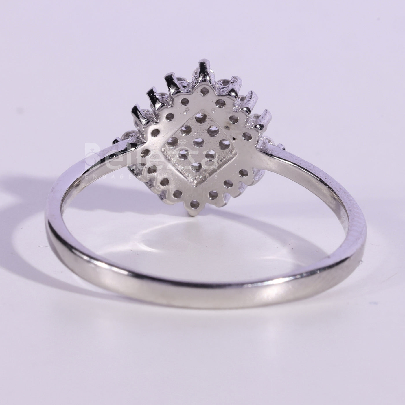 Round Cut Cluster Diamond Moissanite Engagement Ring