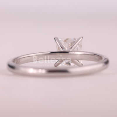 1.0CT Princess Cut Solitaire Moissanite Engagement Ring