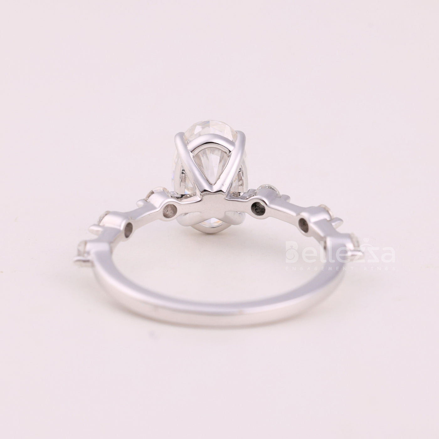 1.50CT Oval Cut Petite Pave Setting Engagement Ring