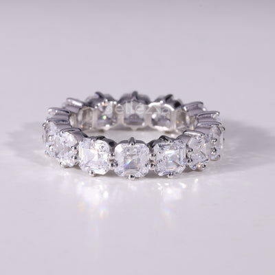 Asscher Cut Full Eternity Moissanite Wedding Band