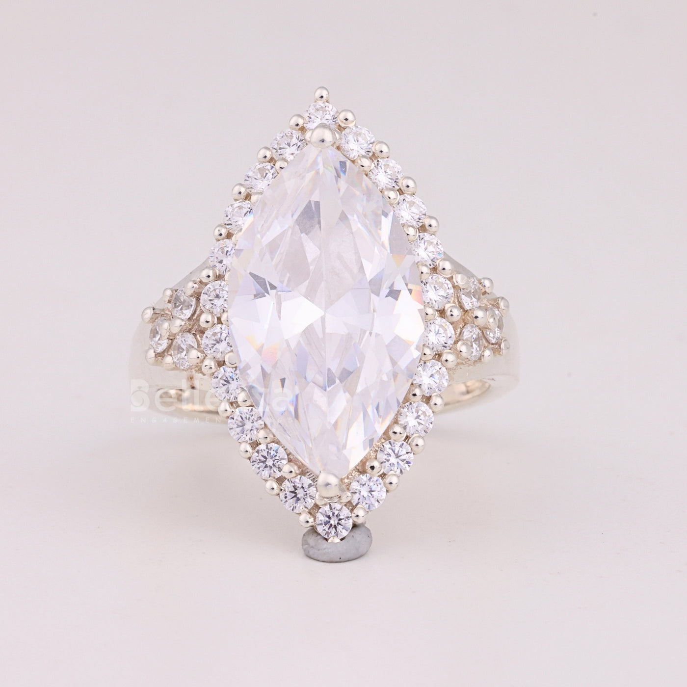 6.0CT Marquise Cut Halo Cluster Diamond Engagement Ring