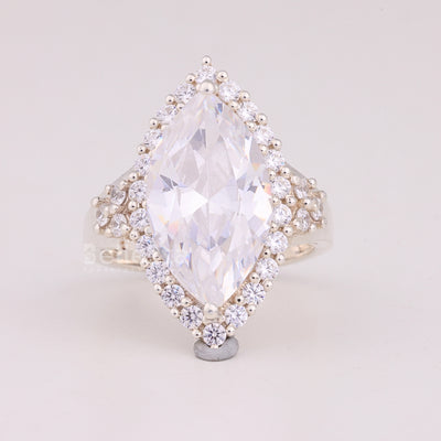 6.0CT Marquise Cut Halo Cluster Diamond Engagement Ring