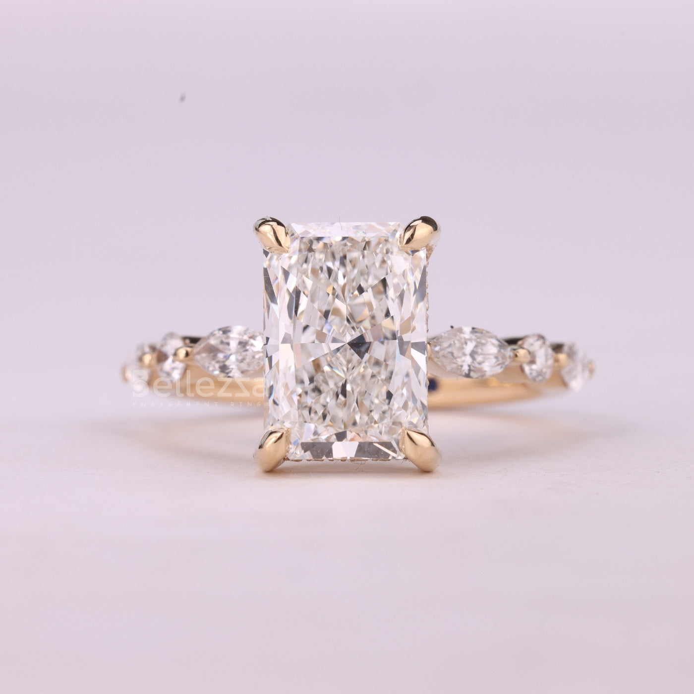 1.50CT Radiant Cut Pave Setting Moissanite Engagement Ring