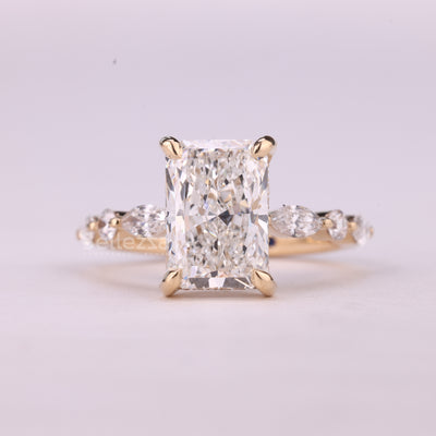 1.50CT Radiant Cut Pave Setting Moissanite Engagement Ring