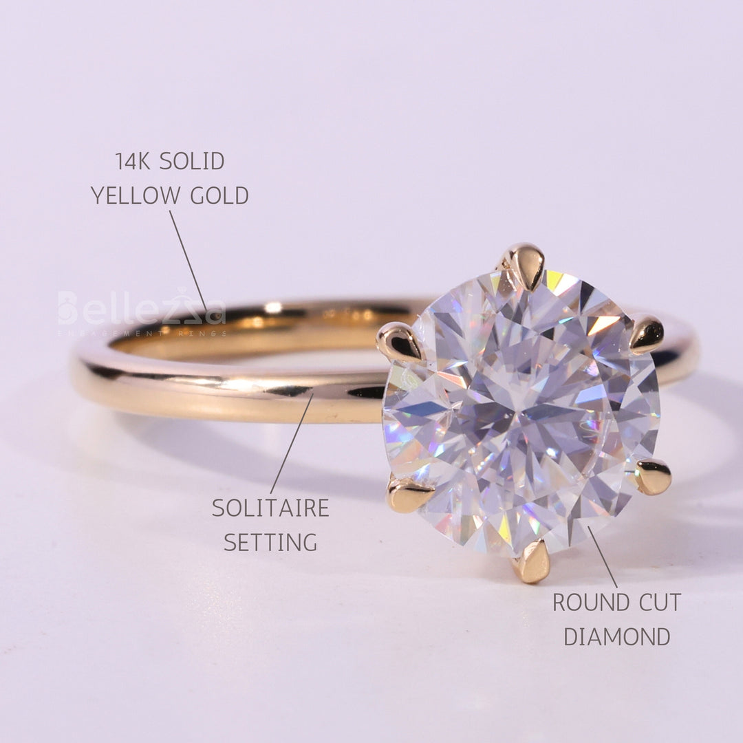 1.50CT Round Brilliant Cut Solitaire Moissanite Engagement Ring