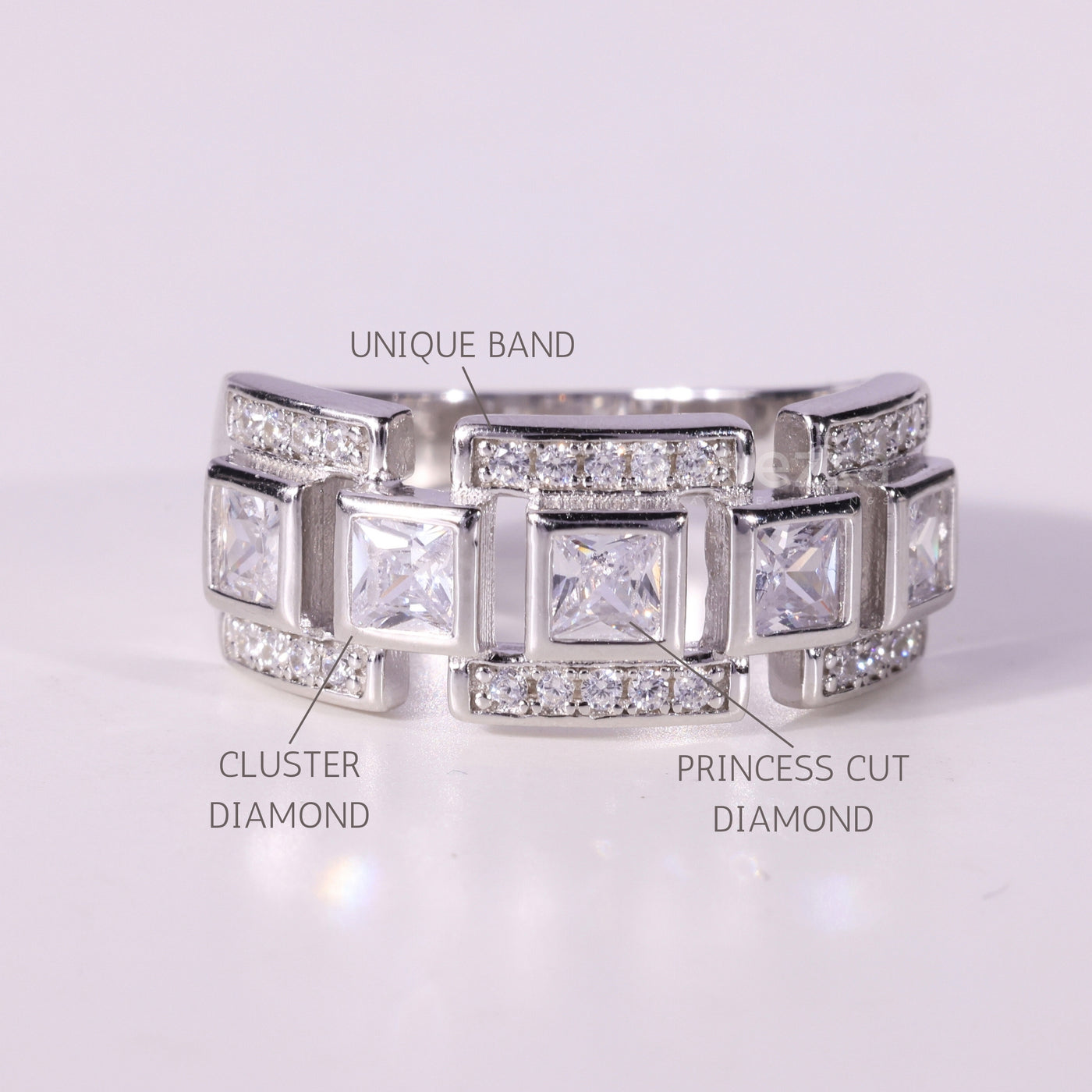 Princess Cut Diamond Unique Wedding Ring For Her