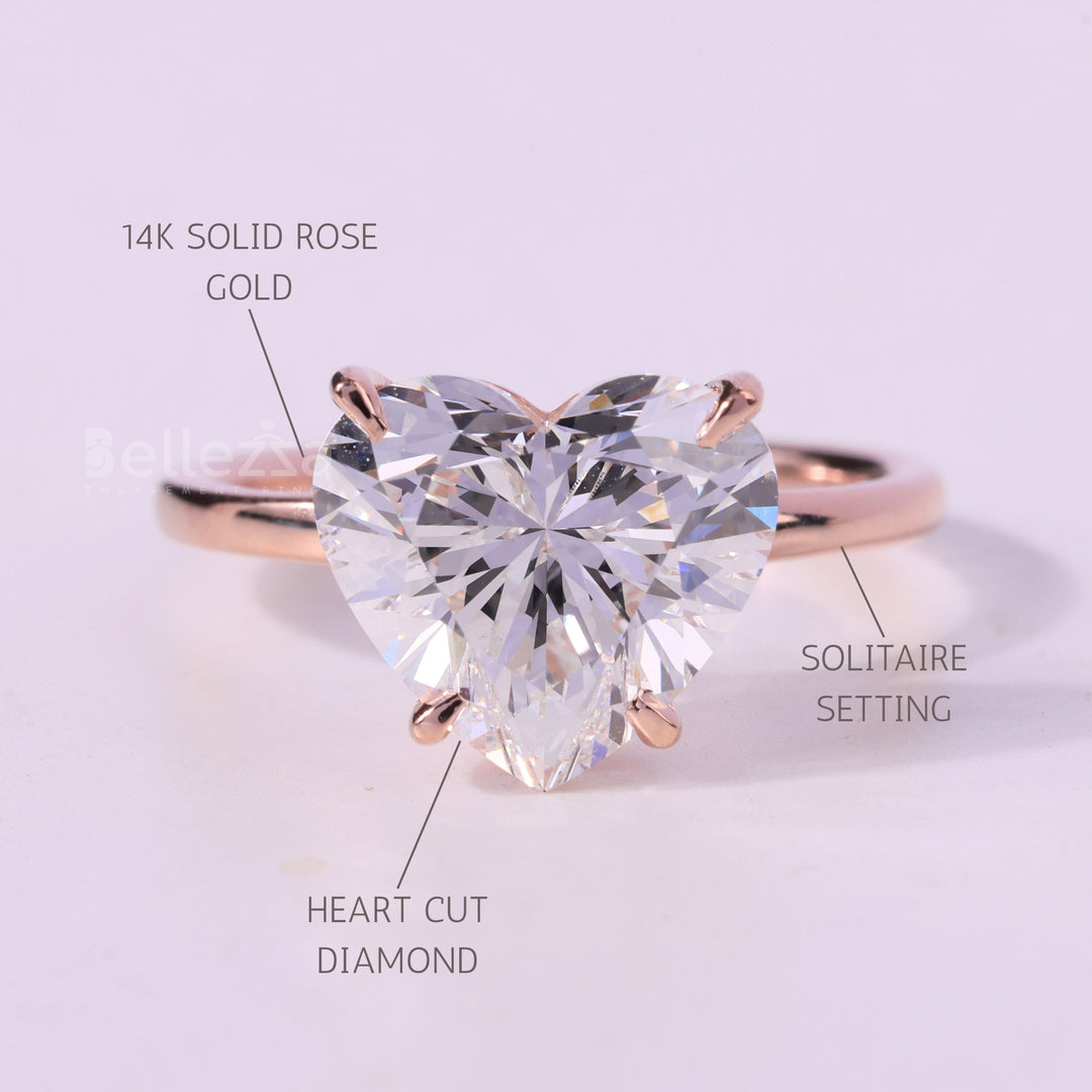 1.50CT Heart Cut Solitaire Moissanite Engagement Ring