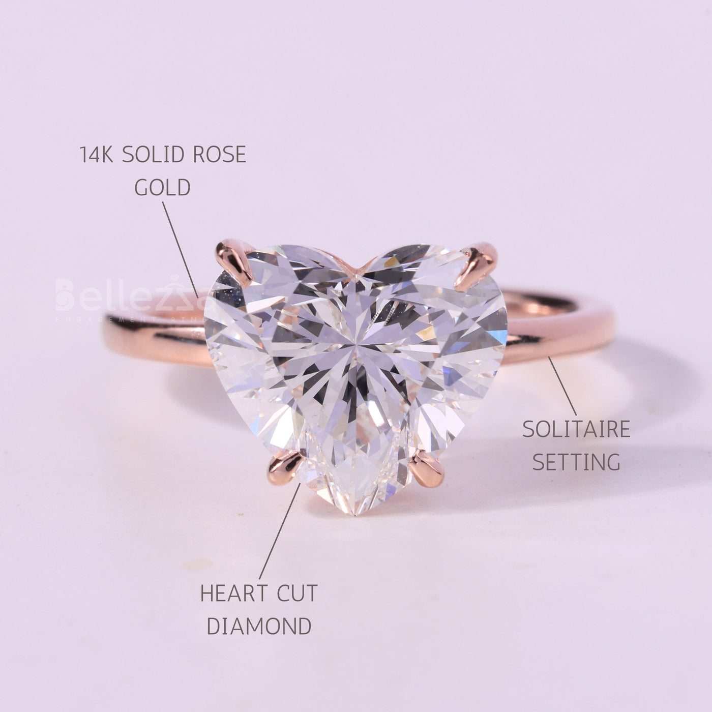 1.50CT Heart Cut Solitaire Moissanite Engagement Ring
