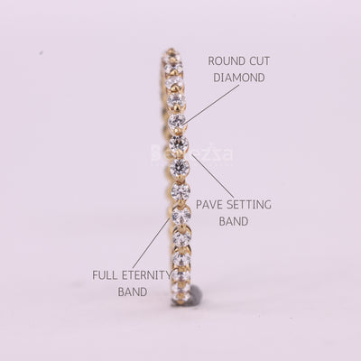 Round Cut Pave Setting Full Eternity Moissanite Wedding Band