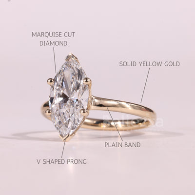 1.50CT Marquise Cut Solitaire Moissanite Engagement Ring