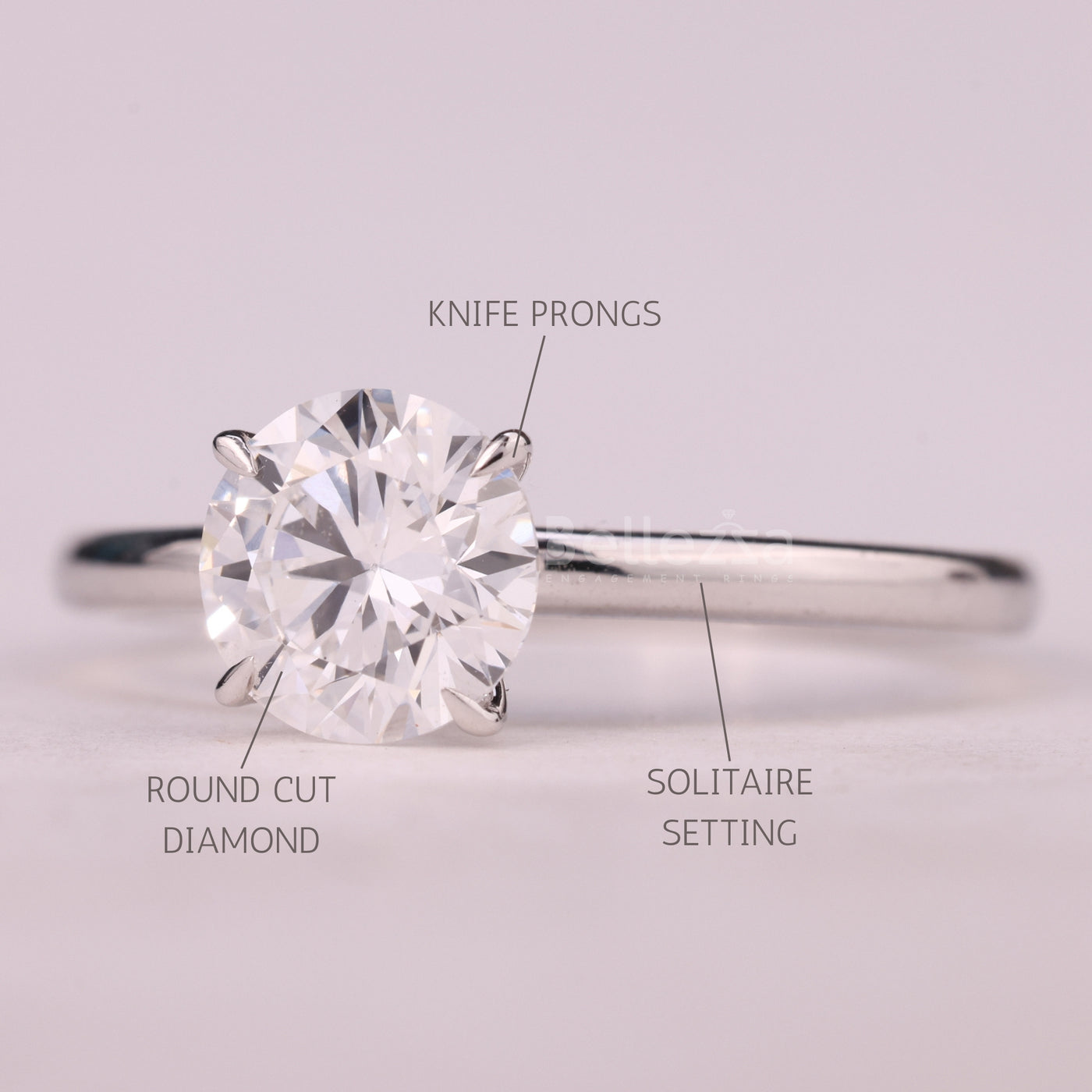 0.75CT Round Cut Solitaire Moissanite Engagement Ring