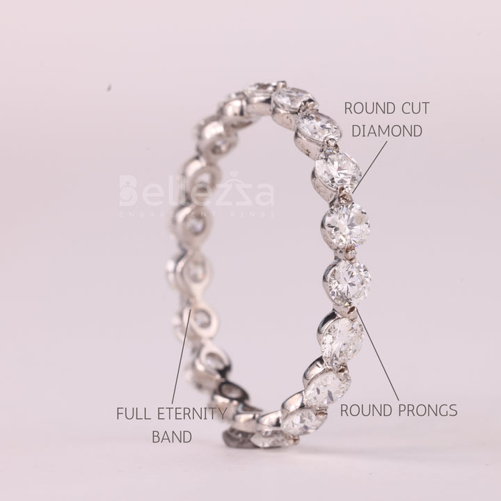 Round Cut Diamond Full Eternity Moissanite Wedding Band