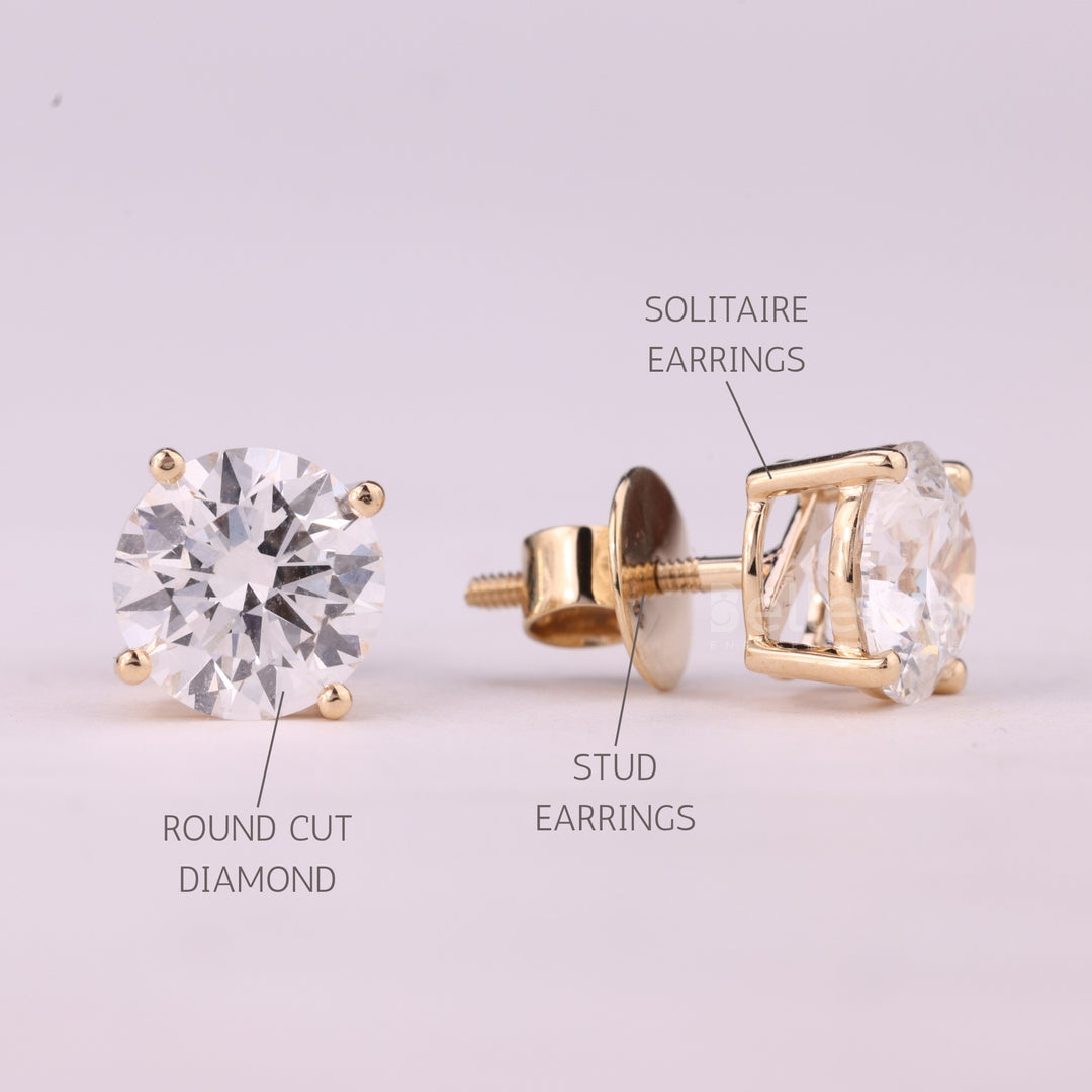 1.0CTW Round Cut Solitaire Stud Moissanite Earrings For Her