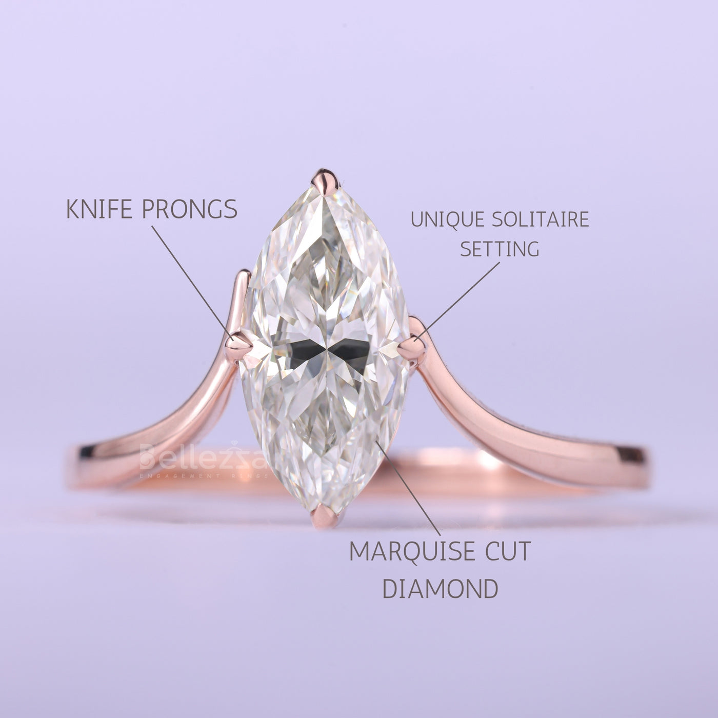1.50CT Marquise Cut Diamond Unique Solitaire Engagement Ring