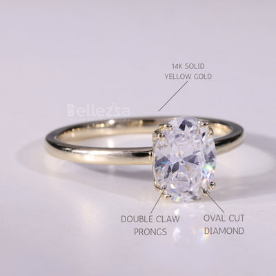 1.0CT Oval Cut Solitaire Moissanite Diamond Engagement Ring