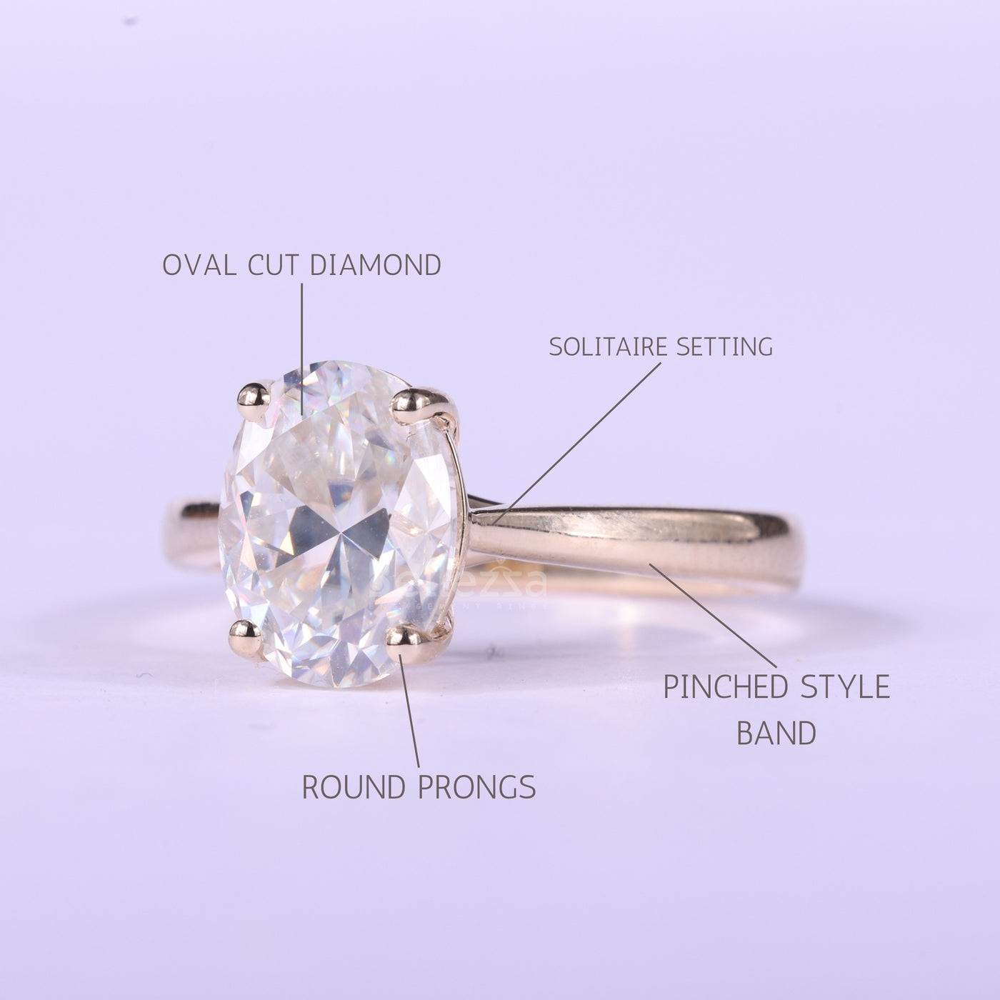 1.50CT Oval Diamond Solitaire Moissanite Engagement Ring