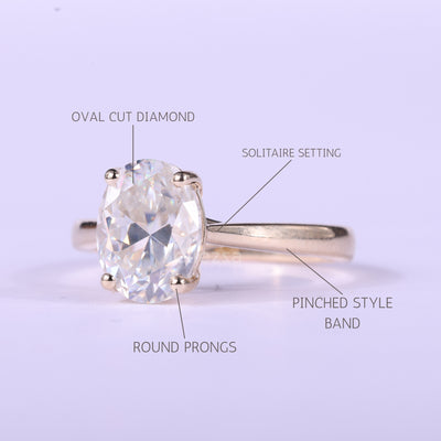 1.50CT Oval Diamond Solitaire Moissanite Engagement Ring