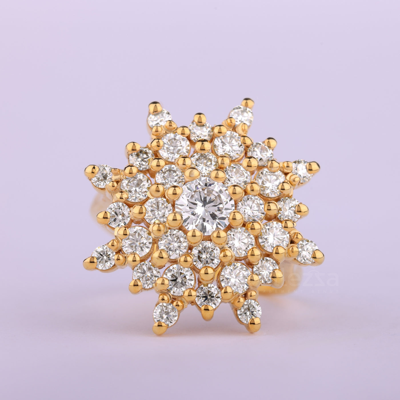 0.50CT Round Cut Cluster Diamond Moissanite Engagement Ring