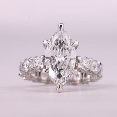 2.0CT Marquise Cut Diamond Eternity Pave Setting Moissanite Engagement Ring