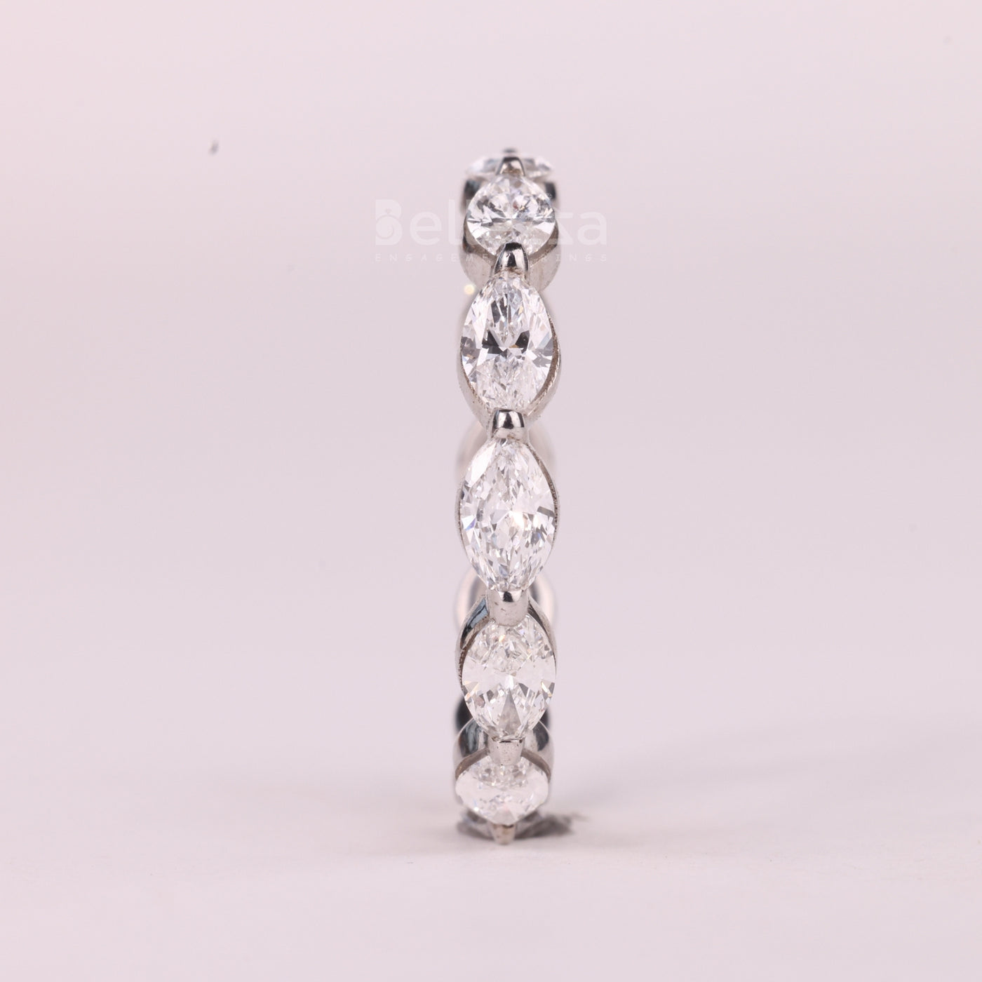 East-West Marquise Cut Diamond Full Eternity Moissanite Wedding Band