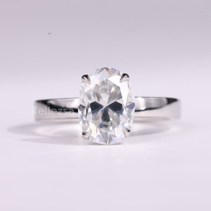 1.50CT Oval Cut Diamond Wide Solitaire Moissanite Engagement Ring