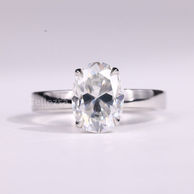 1.50CT Oval Cut Diamond Wide Solitaire Moissanite Engagement Ring