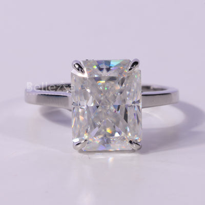 1.50CT Radiant Cut Hidden Halo Moissanite Engagement Ring