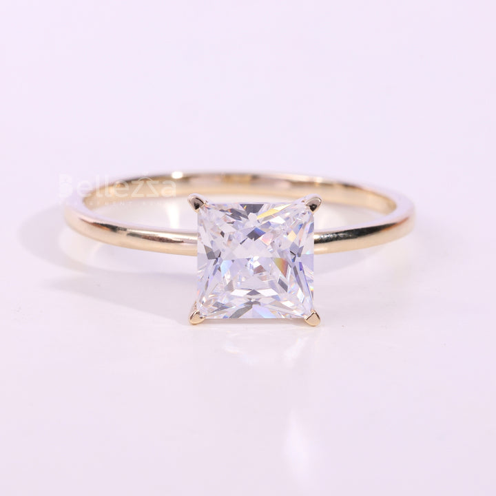 1.0CT Princess Cut Diamond Solitaire Engagement Ring