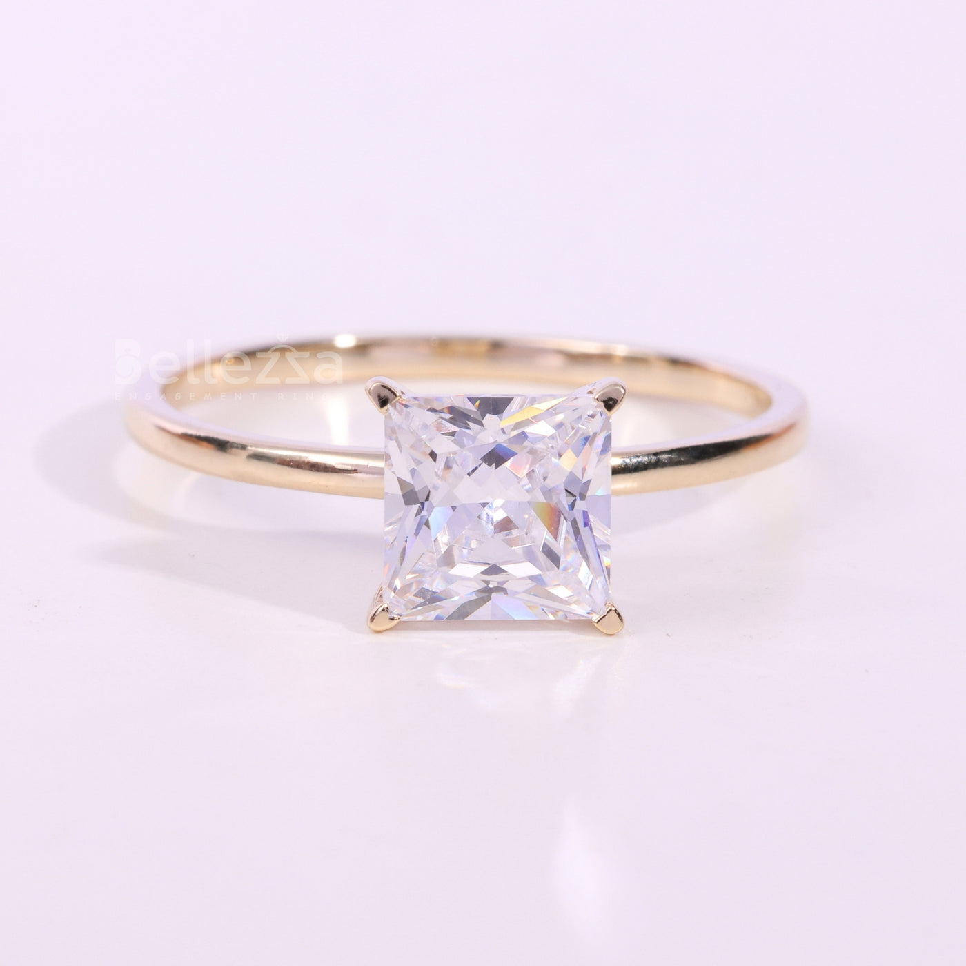 1.0CT Princess Cut Diamond Solitaire Engagement Ring