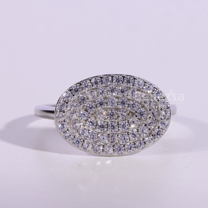 Round Cut Cluster Diamond Moissanite Wedding Ring