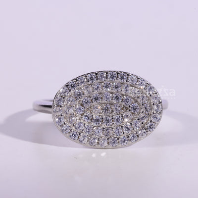 Round Cut Cluster Diamond Moissanite Wedding Ring