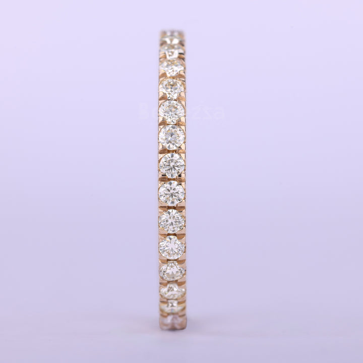 Round Cut Full Eternity Moissanite Wedding Band For Her
