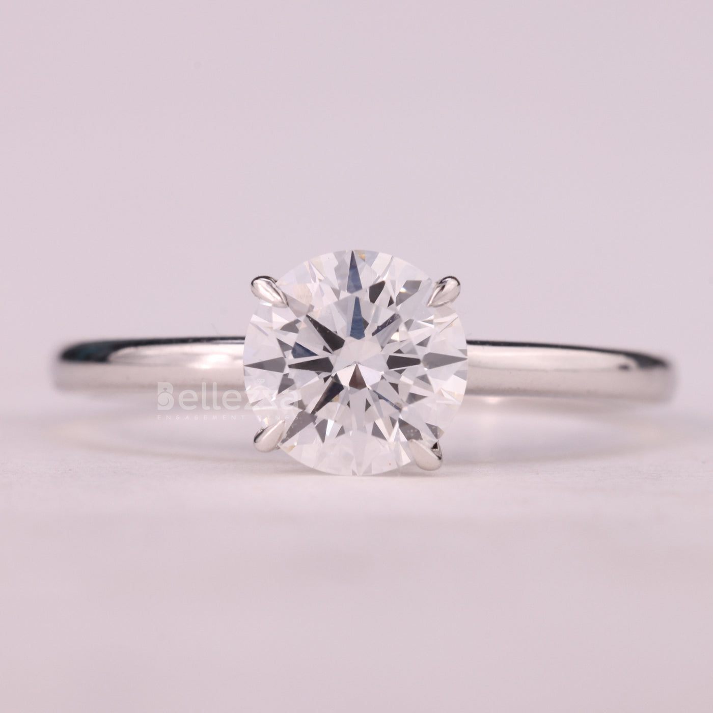 0.75CT Round Cut Solitaire Moissanite Engagement Ring