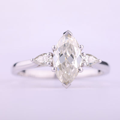 1.50CT Marquise Cut Three Stone Moissanite Engagement Ring