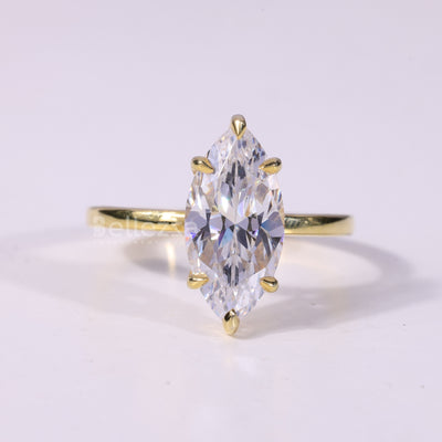 2.0CT Marquise Cut Solitaire Moissanite Engagement Ring