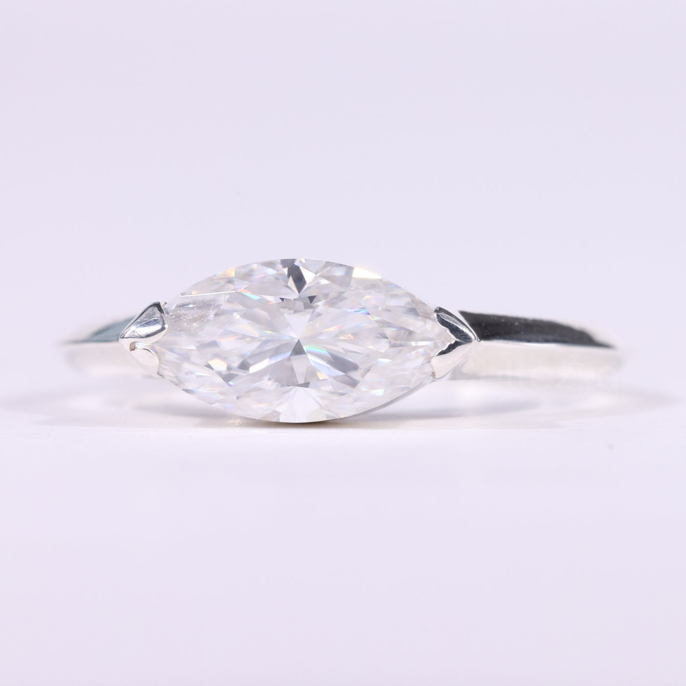 1.50CT East-West Marquise Cut Solitaire Engagement Ring