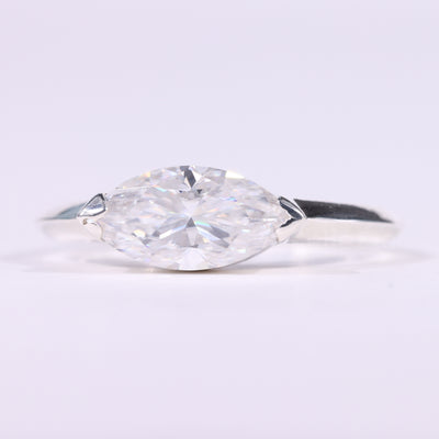 1.50CT East-West Marquise Cut Solitaire Engagement Ring