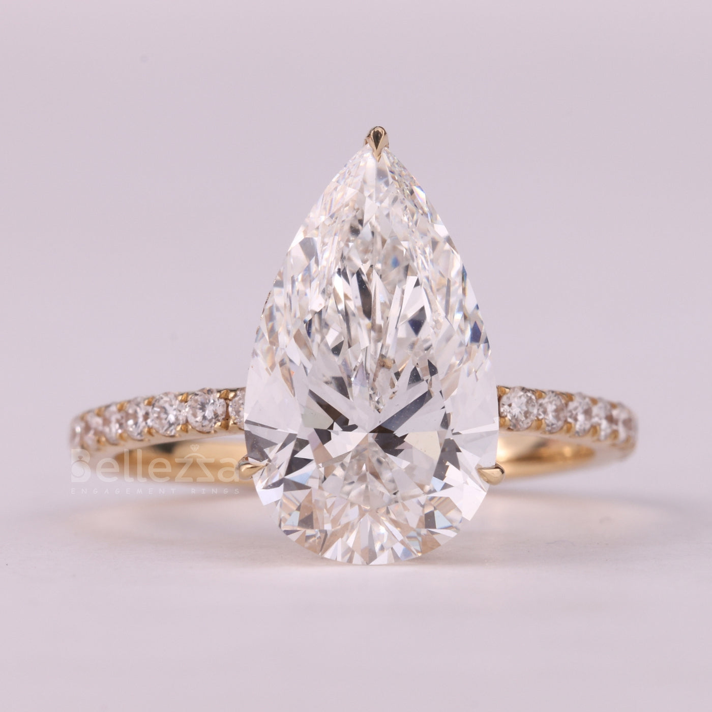 5.50CT Pear Cut Diamond Moissanite Hidden Halo Engagement Ring