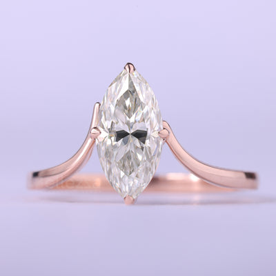 1.50CT Marquise Cut Diamond Unique Solitaire Engagement Ring