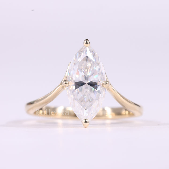 2.0CT Marquise Cut Unique Solitaire Engagement Ring For Her