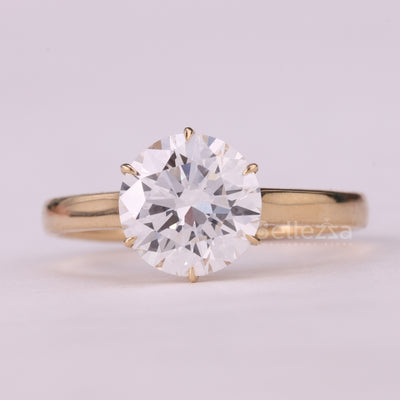 1.50CT Round Cut Diamond Solitaire Moissanite Engagement Ring