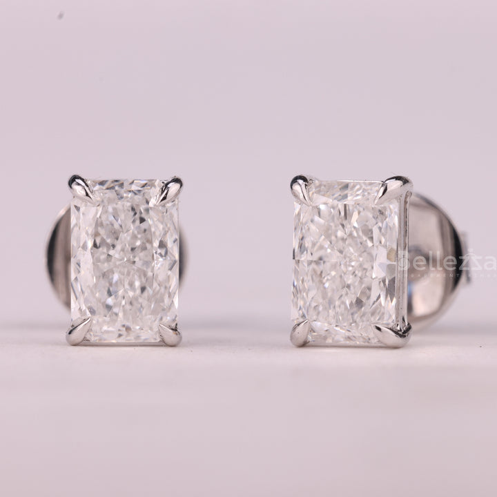 1.50CTW Radiant Cut Solitaire Moissanite Stud Earrings For Her
