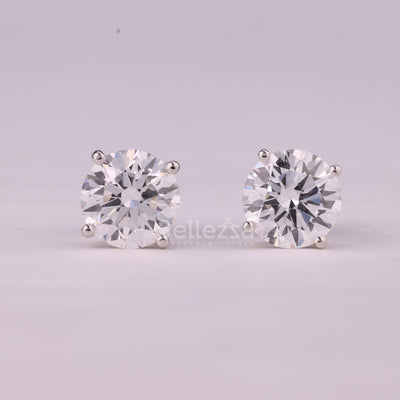 1.0CTW Round Cut Diamond Solitaire Moissanite Stud Earrings