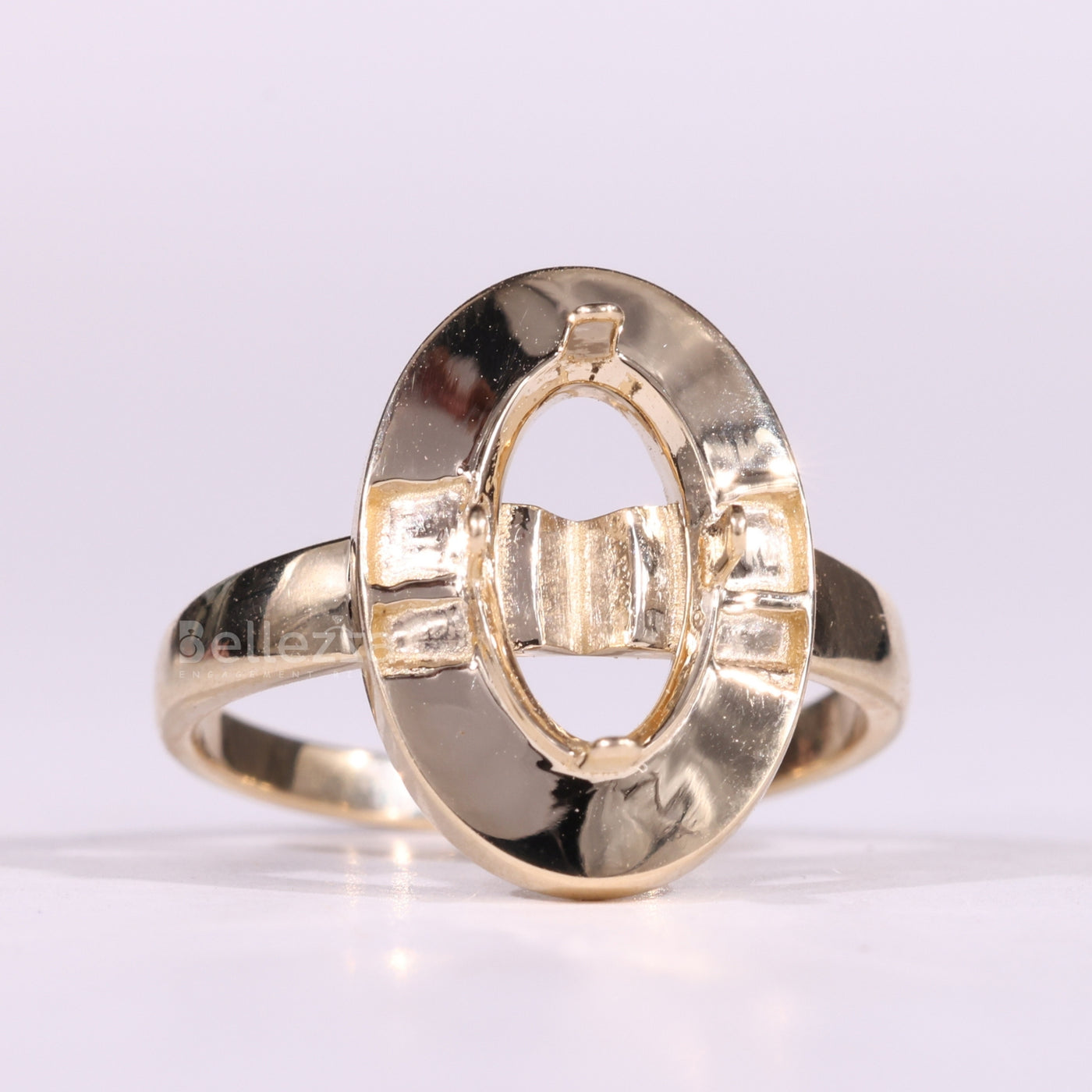 1.0CT Oval Cut Diamond Unique Semi Mount Engagement Ring