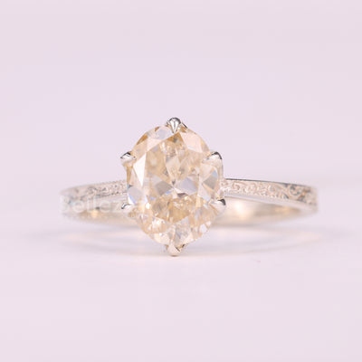 1.0CT Oval Cut Unique Solitaire Vintage Inspired Engagement Ring