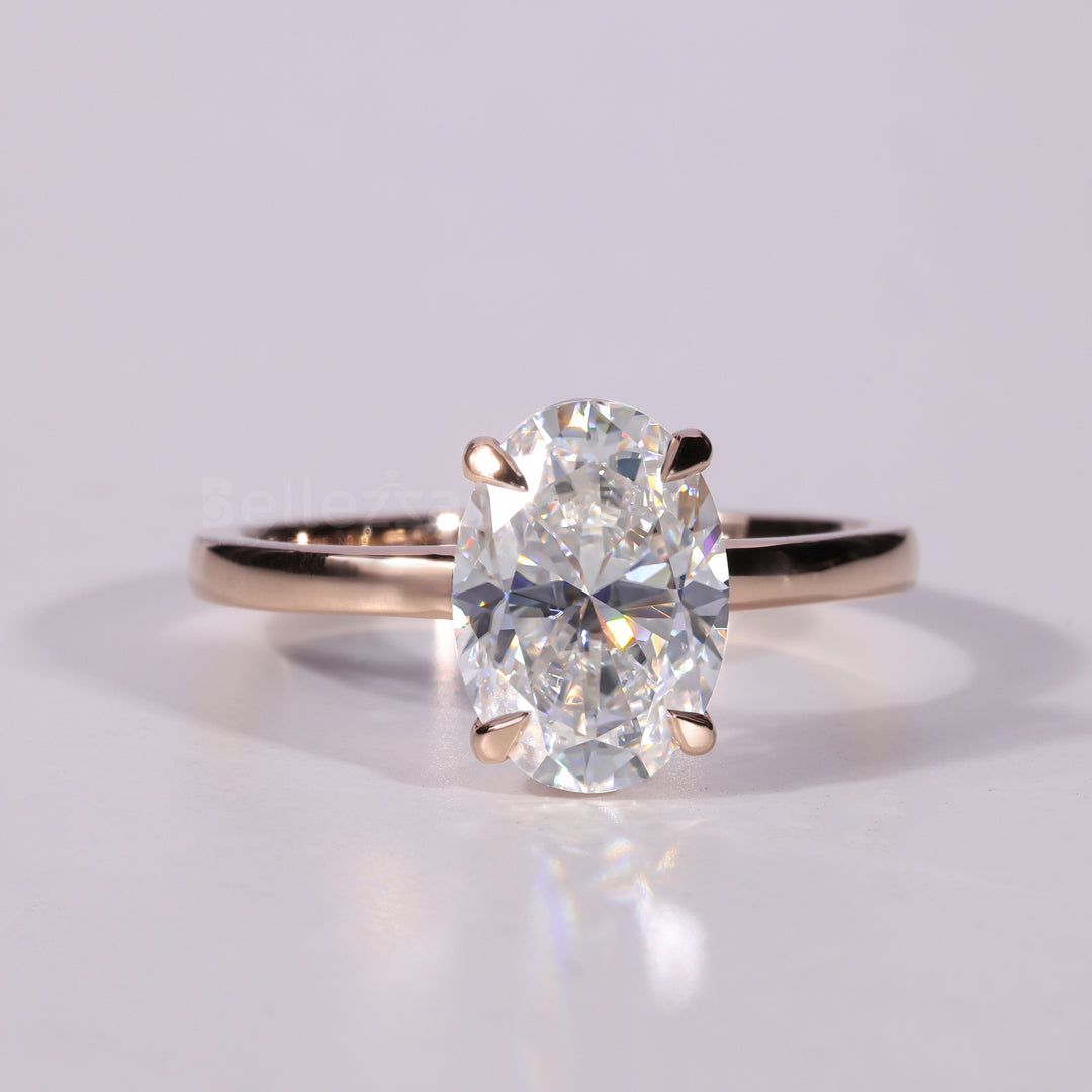1.50CT-2.50CT Oval Cut Solitaire Moissanite Engagement Ring