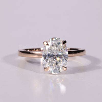 1.50CT-2.50CT Oval Cut Solitaire Moissanite Engagement Ring