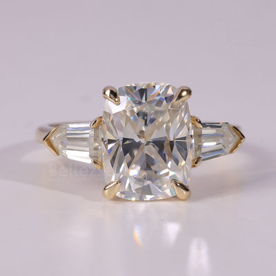 2.50CT-3.50CT Elongated Cushion Cut Three Stone Engagement Ring