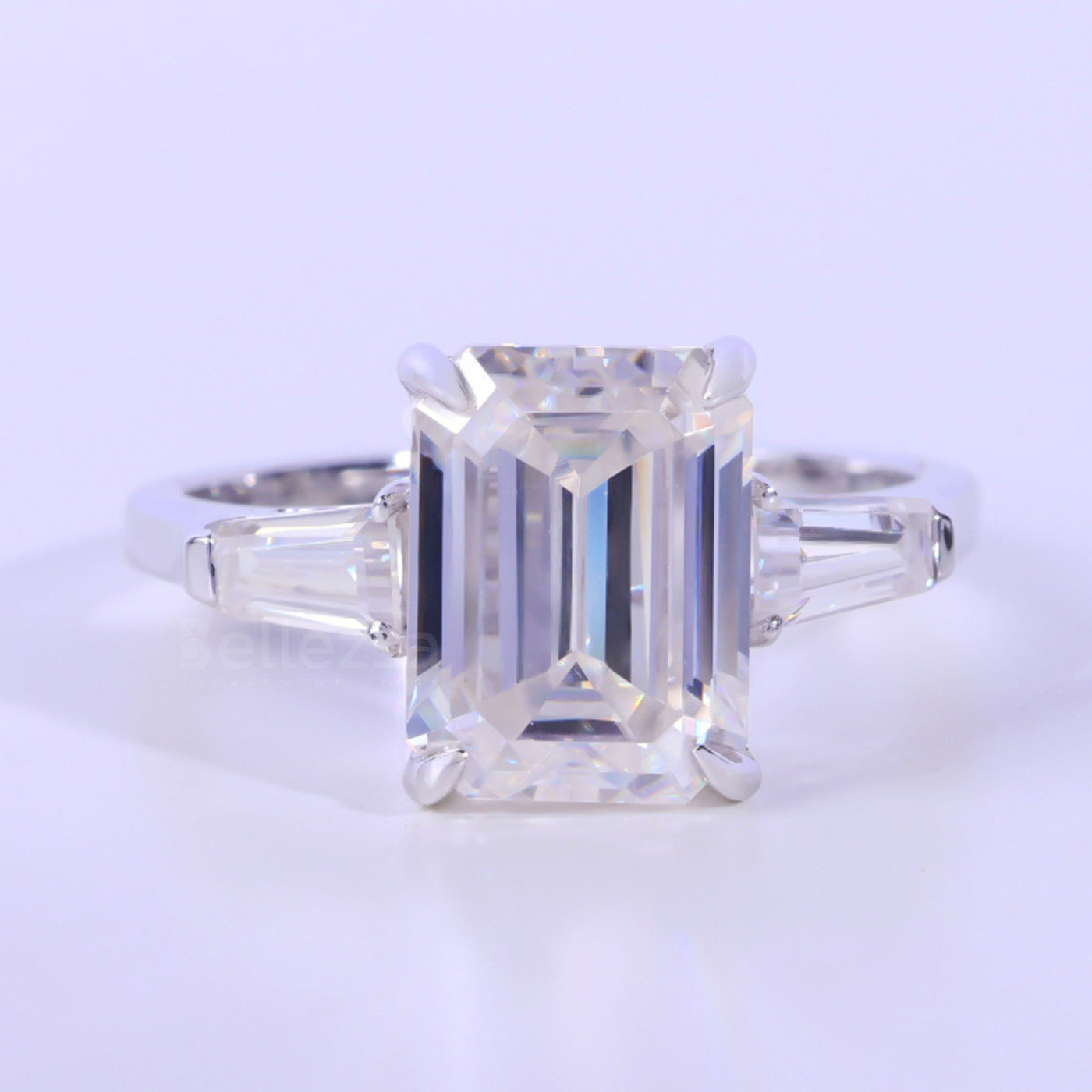 2.0CT-3.0CT Emerald Cut Three Stone Engagement Ring